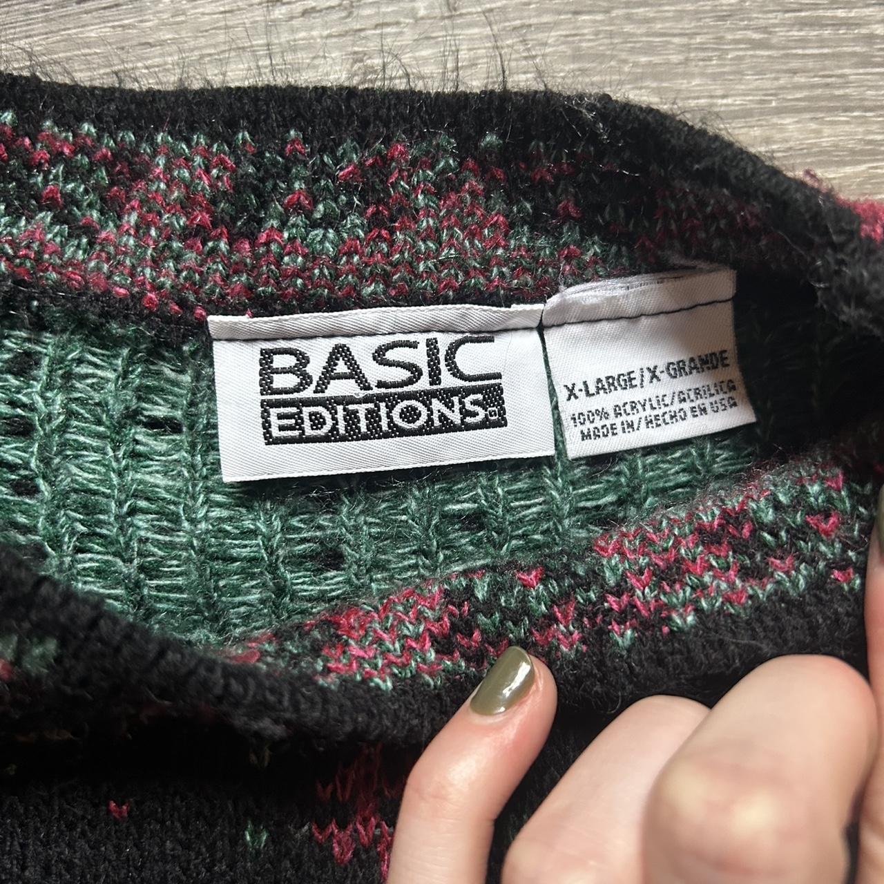 Basic Editions Women's Sweater - Black/Burgundy -… - image 4