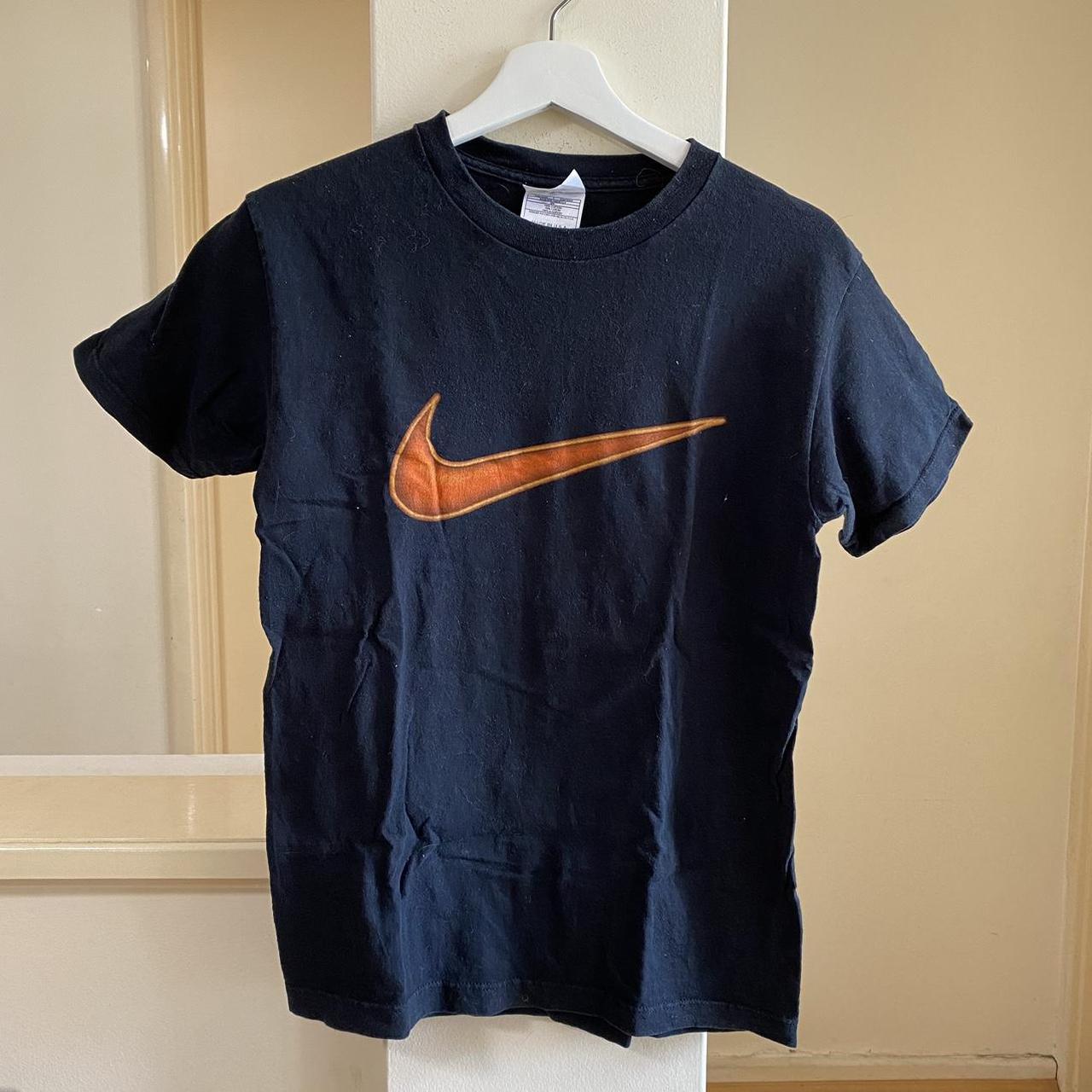 Orange and navy store blue nike shirt