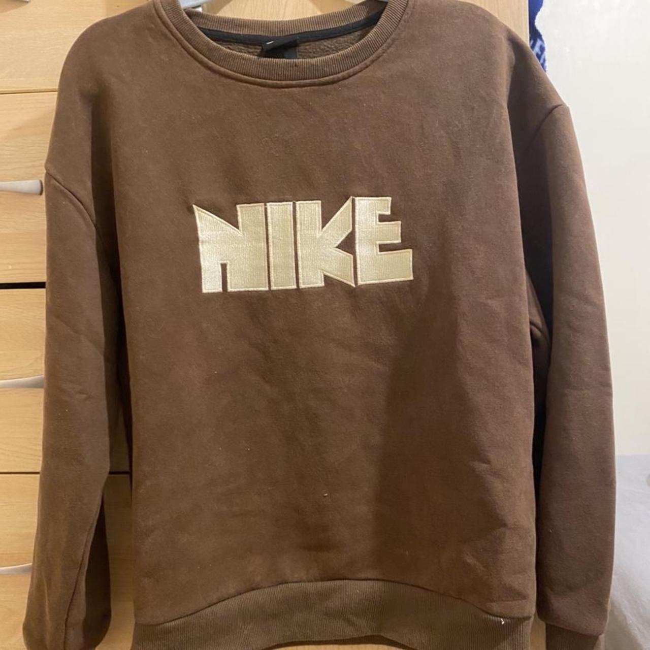 vintage nike spellout sweatshirt in cream