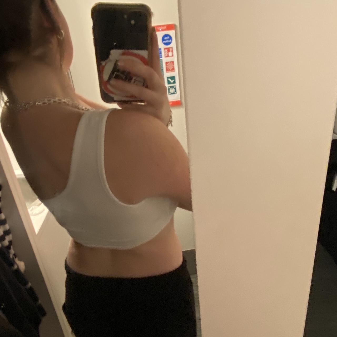 White one shoulder asymmetric top! Never worn out so... - Depop