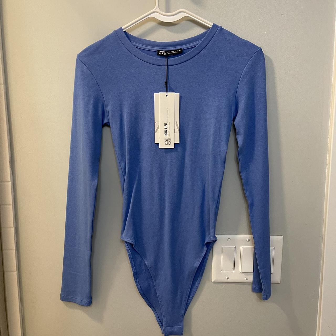 Zara Women's Blue Bodysuit Depop