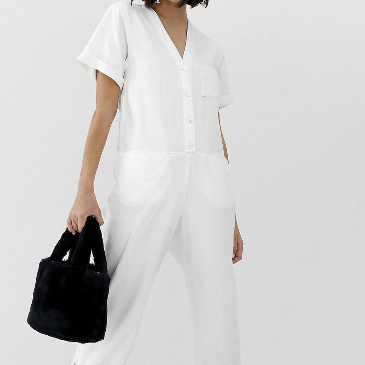 Monki white jumpsuit on sale