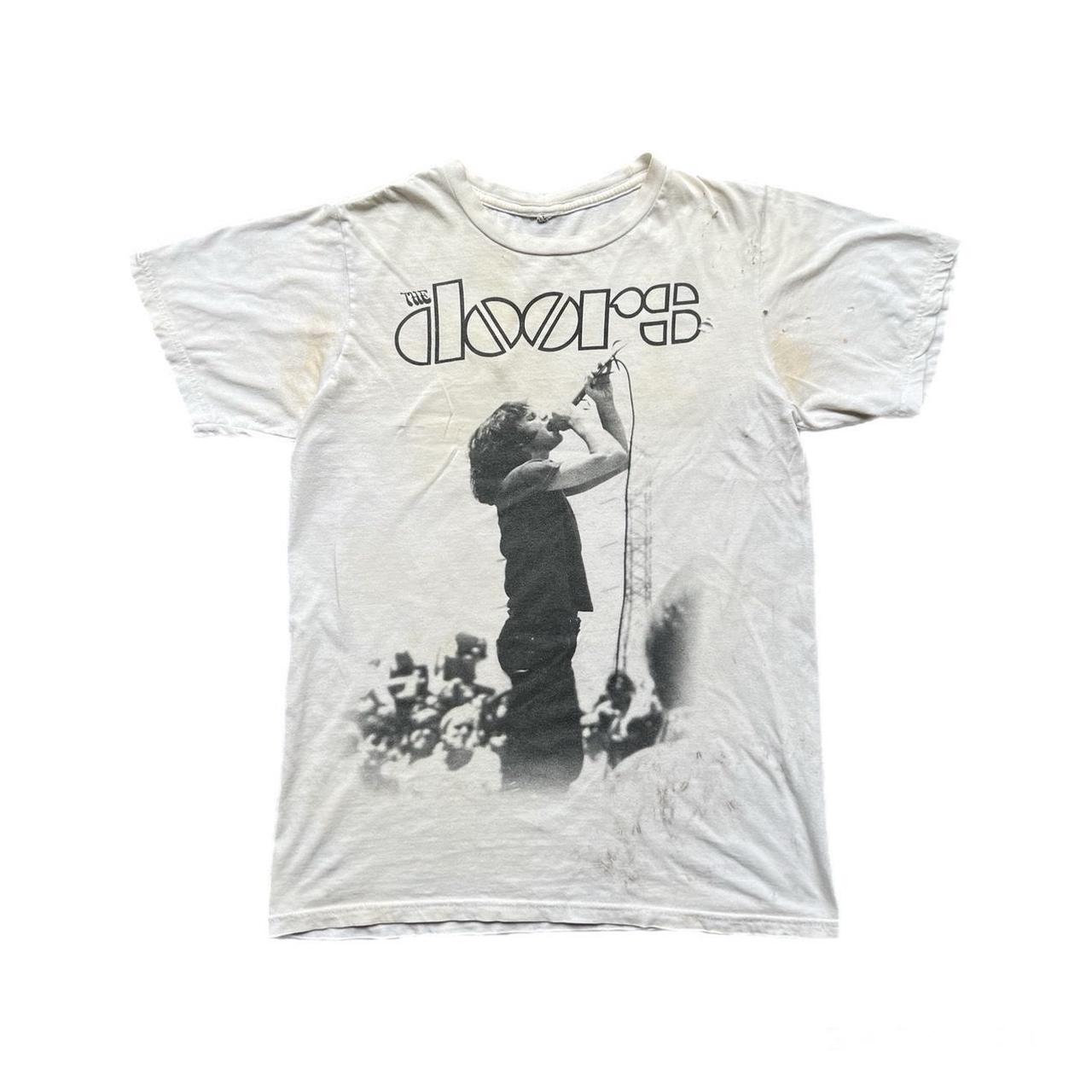 VINTAGE THE DOORS DISTRESSED T-SHIRT TAGGED S PIT... - Depop