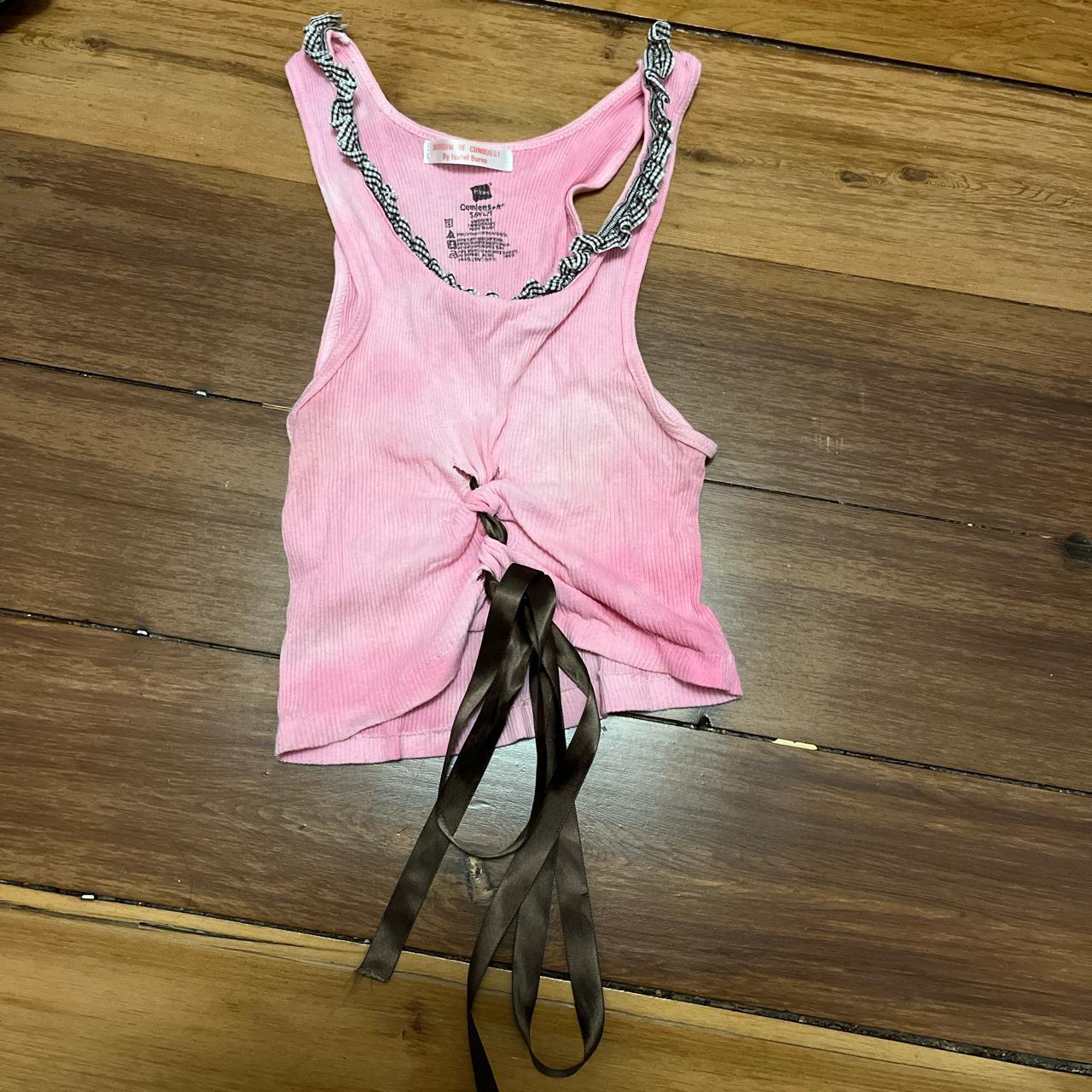 Pink tank-top-y2k - Depop