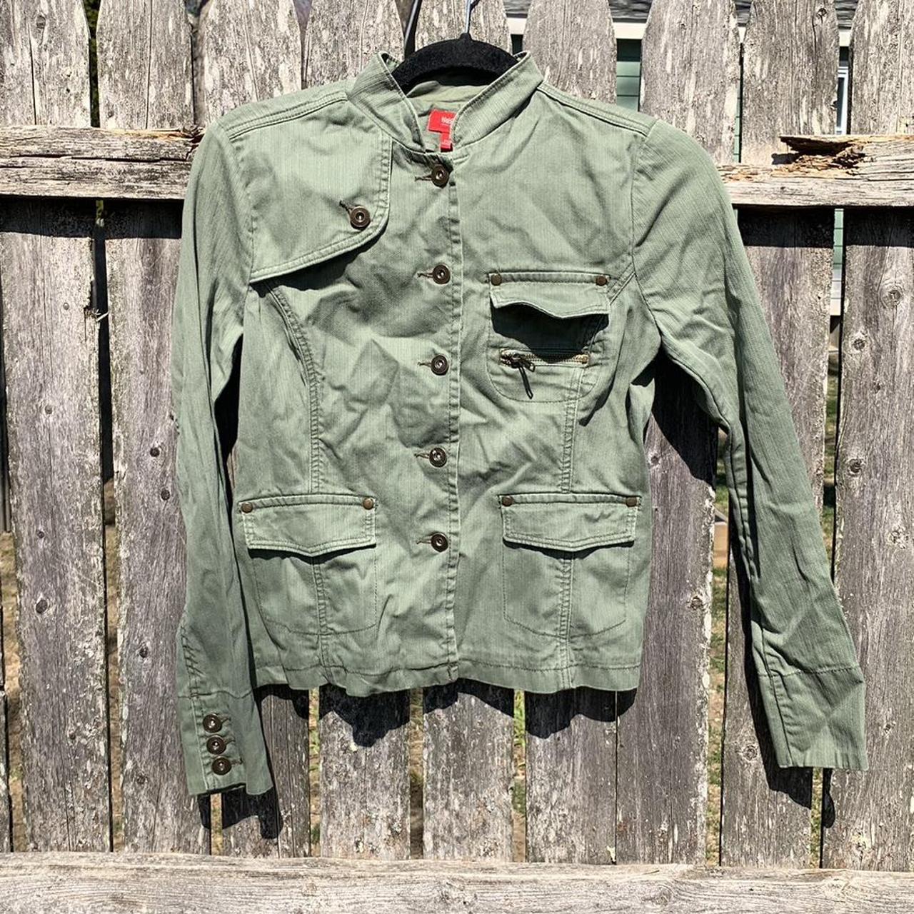 Olivw Green Button Down Spring Jacket Mossimo size