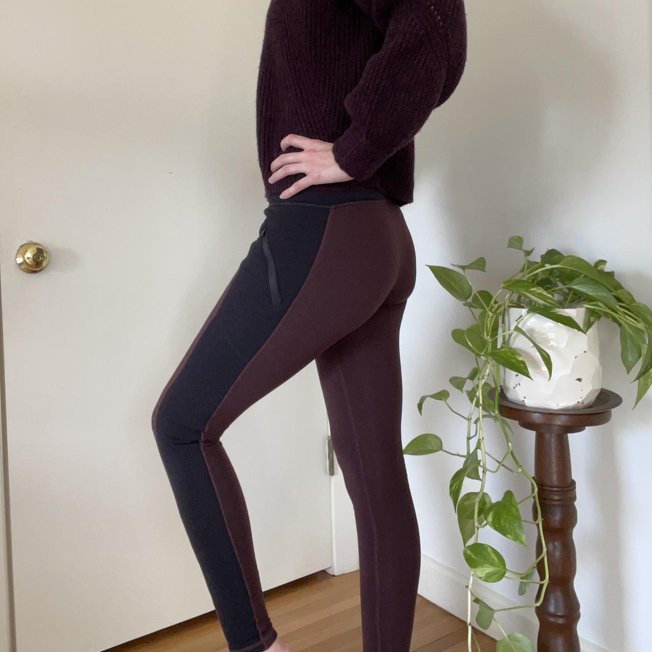 Athleta Woman's Sz XXS Gray & Black Fleece-Lined Leggings Zip Pockets | eBay