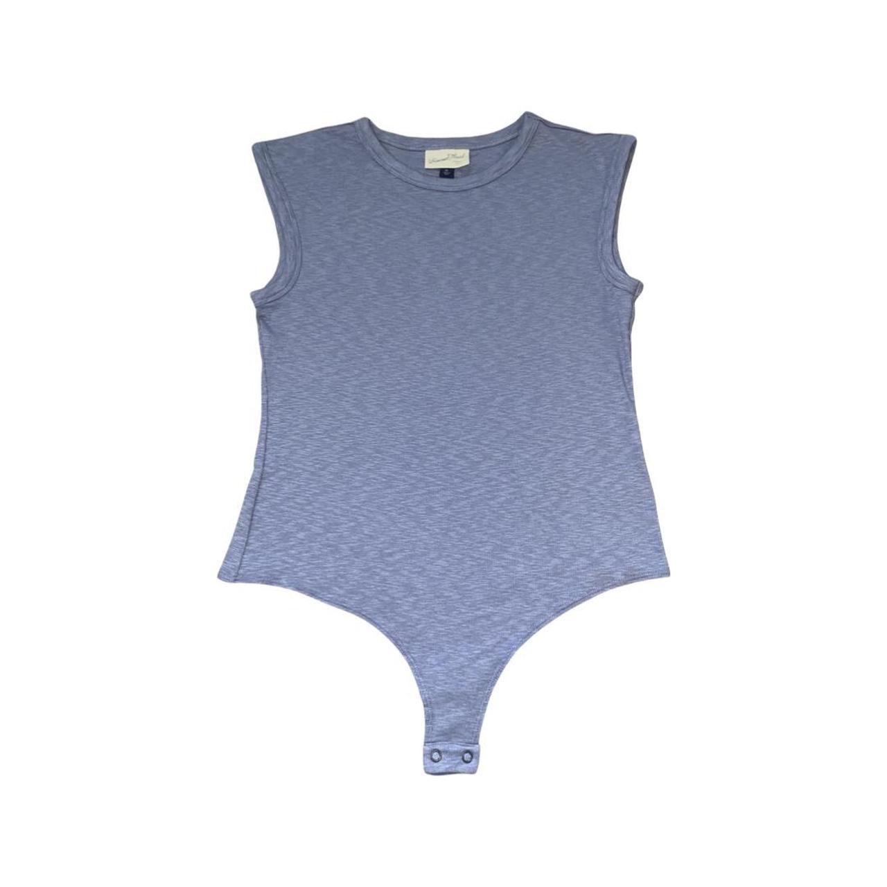 Sleeveless muted blue one piece body suit top Never... Depop