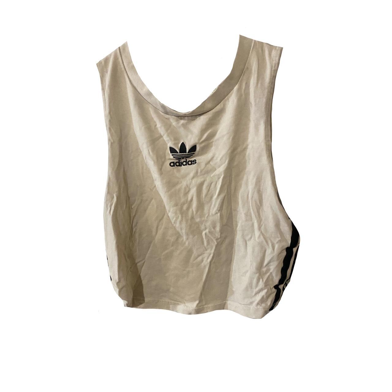 90’s white Adidas crop top Depop