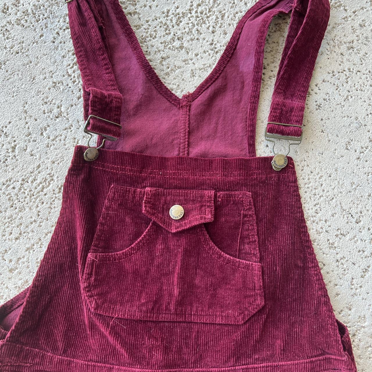 Women’s Burgundy Dungarees-overalls | Depop