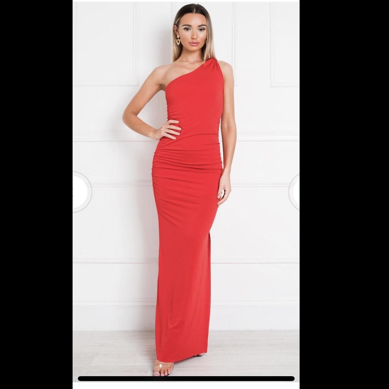 Red bodycon one shoulder maxi dress Brand new with... - Depop