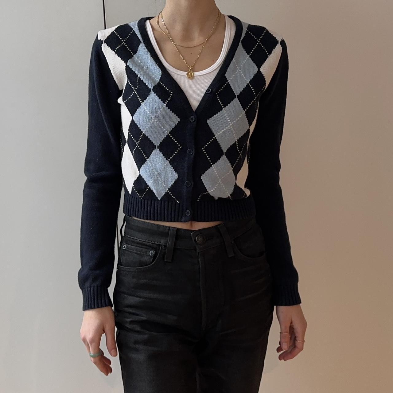 Argyle Cardigan Brandy Plaid Sweater Brandy Melville Plaid