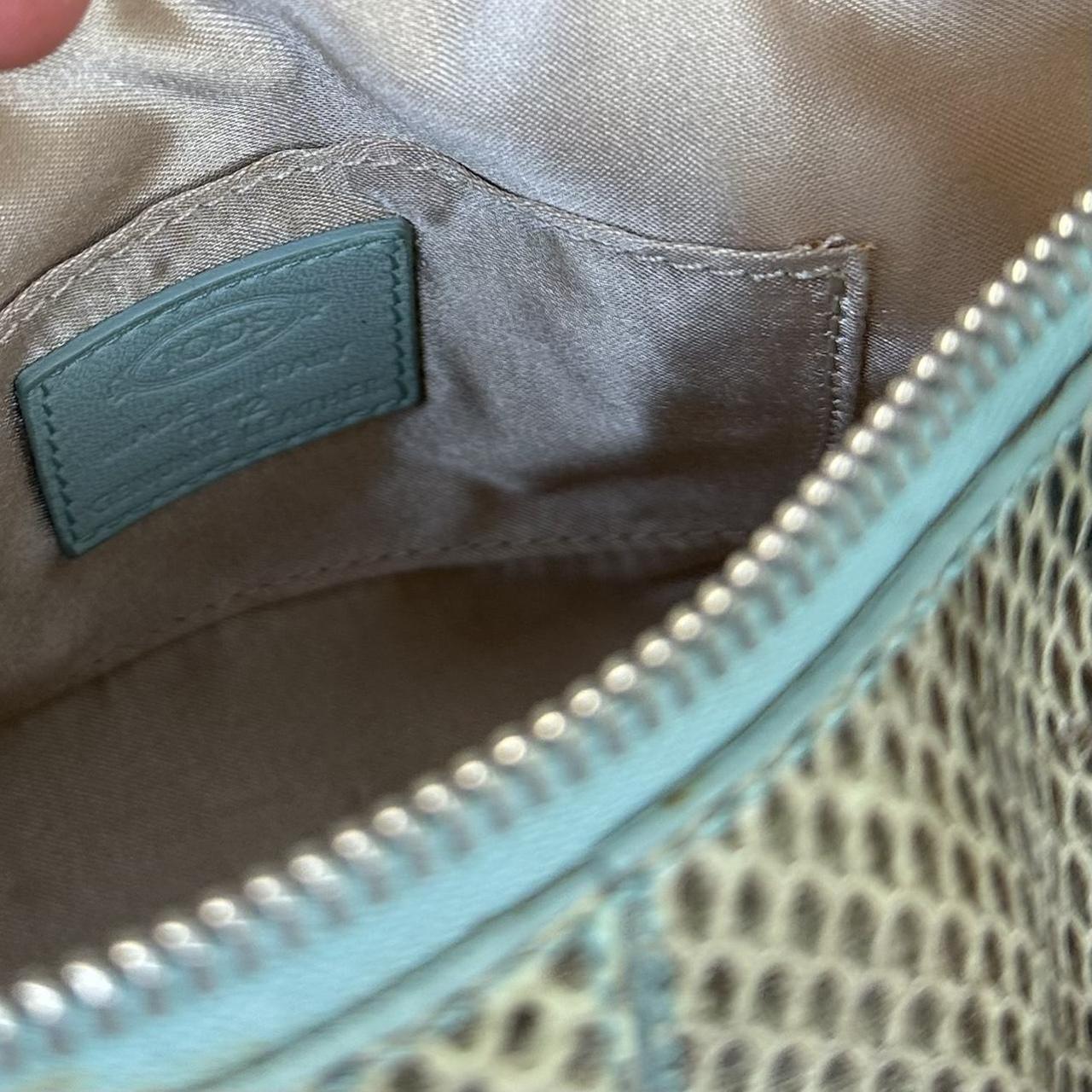 Vintage tod’s reptile blue mini bag Model is python... - Depop