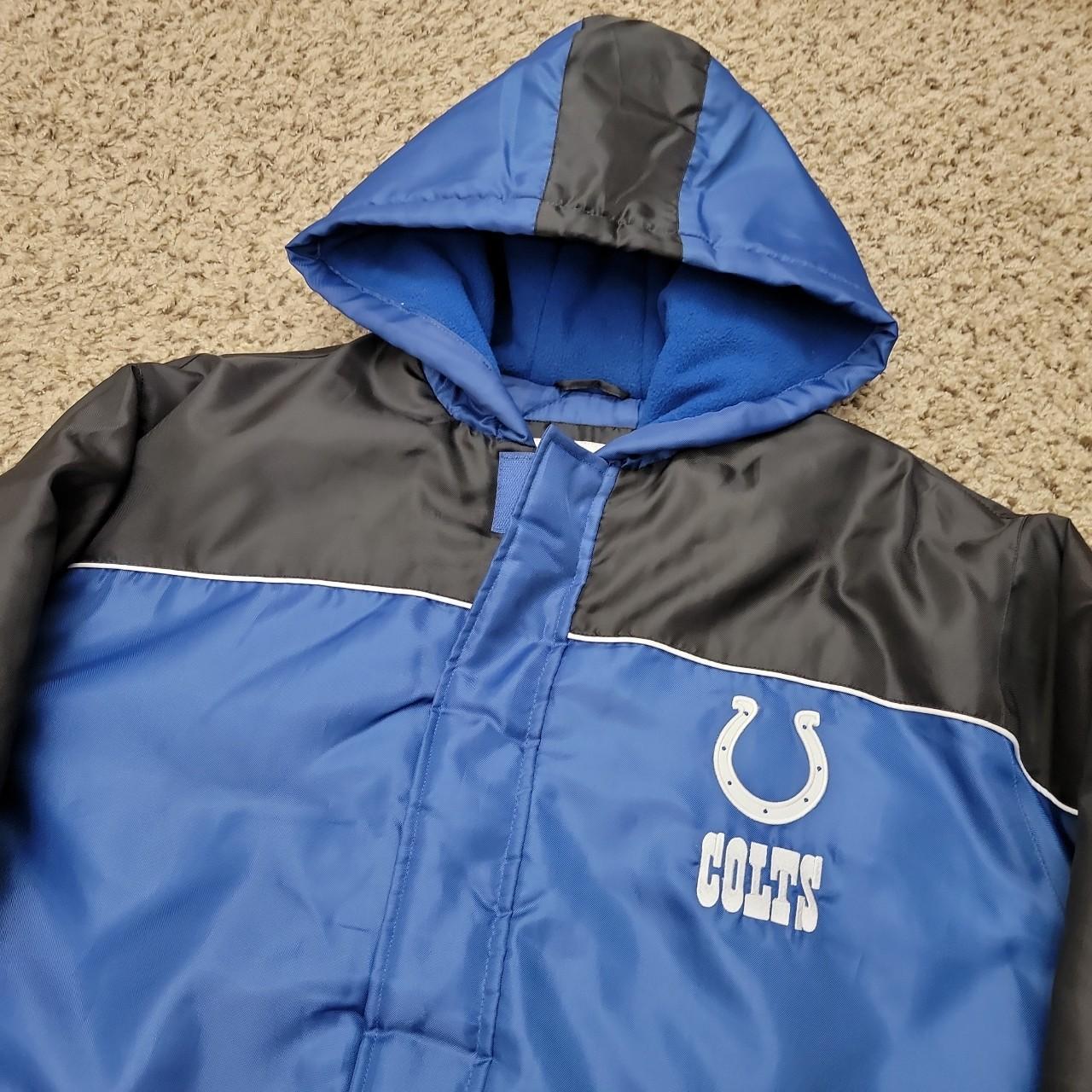 NFL Mens Indianapolis Hooded Puffer Jacket Full Zip - Depop