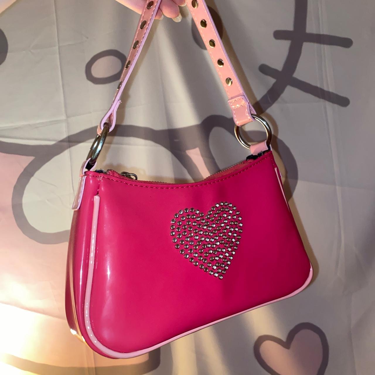 Delias Pink Rhinestone Hand Bag 💖 Bright Pink Depop 9356