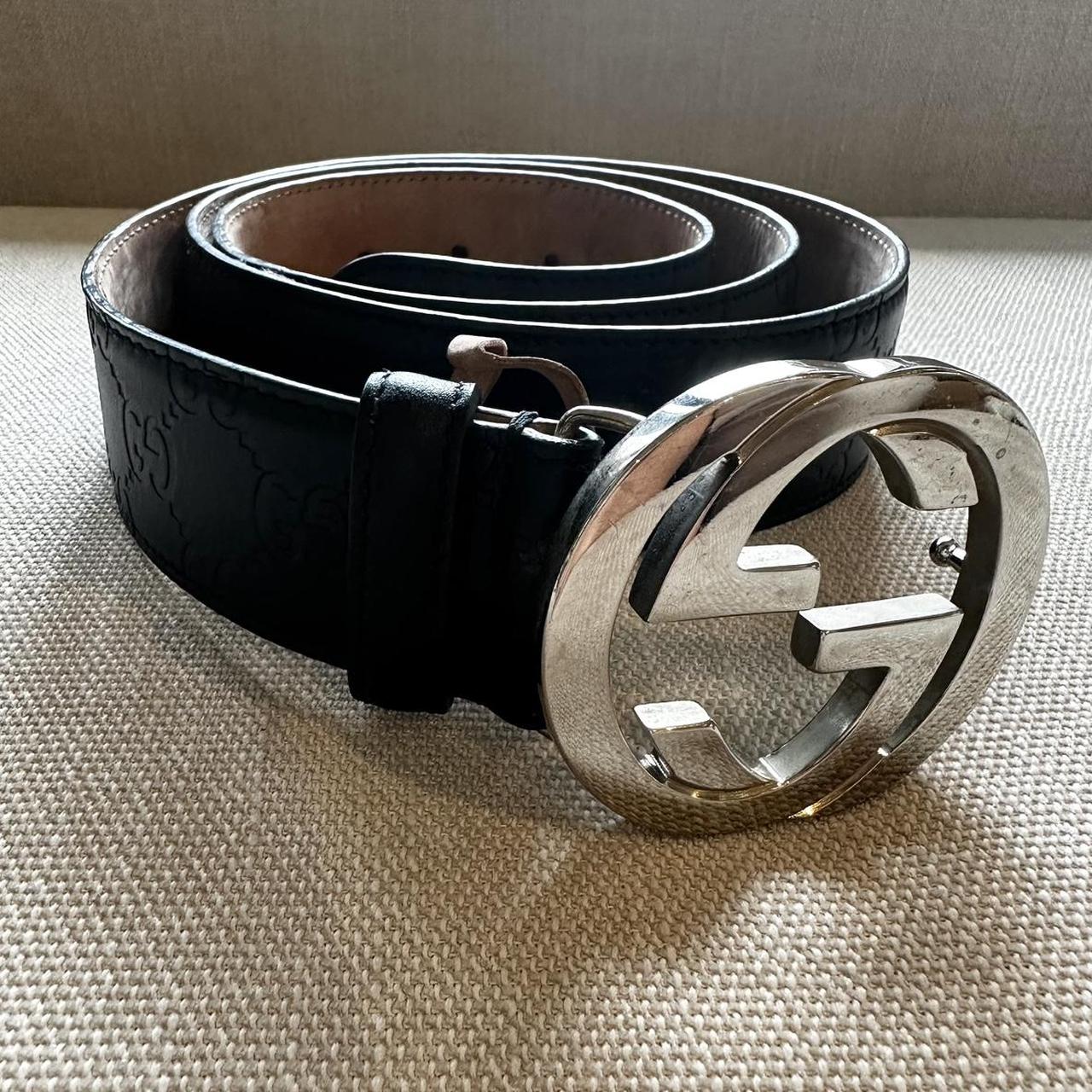 Men’s Gucci Signature Leather Belt. Real and... - Depop