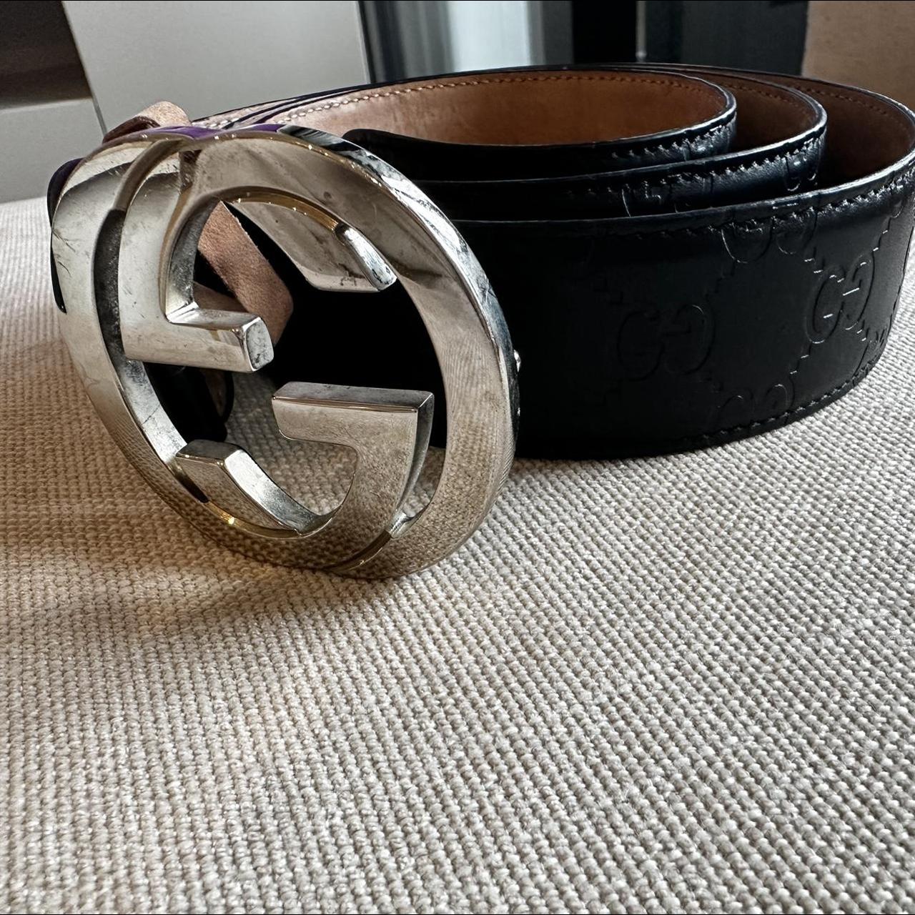 Men’s Gucci Signature Leather Belt. Real And - Depop