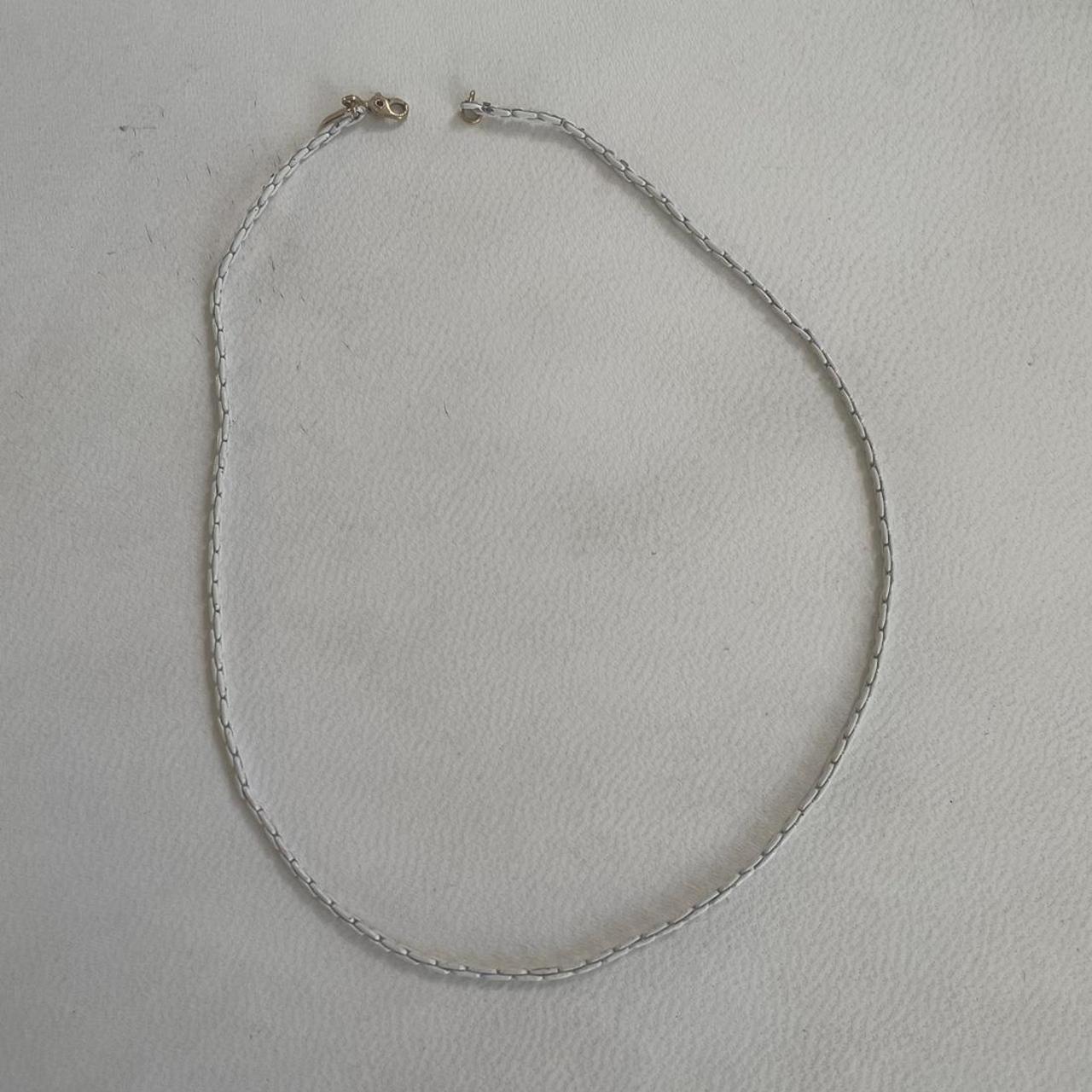 white link chain chowder chain necklace with... Depop