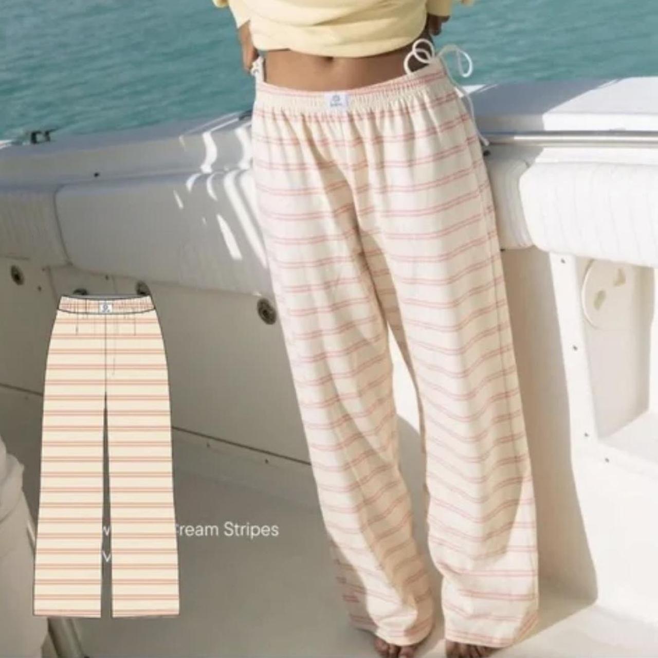 Women's Pants - Cream/Multi - S – parke summerland cream stripe pants. size small …