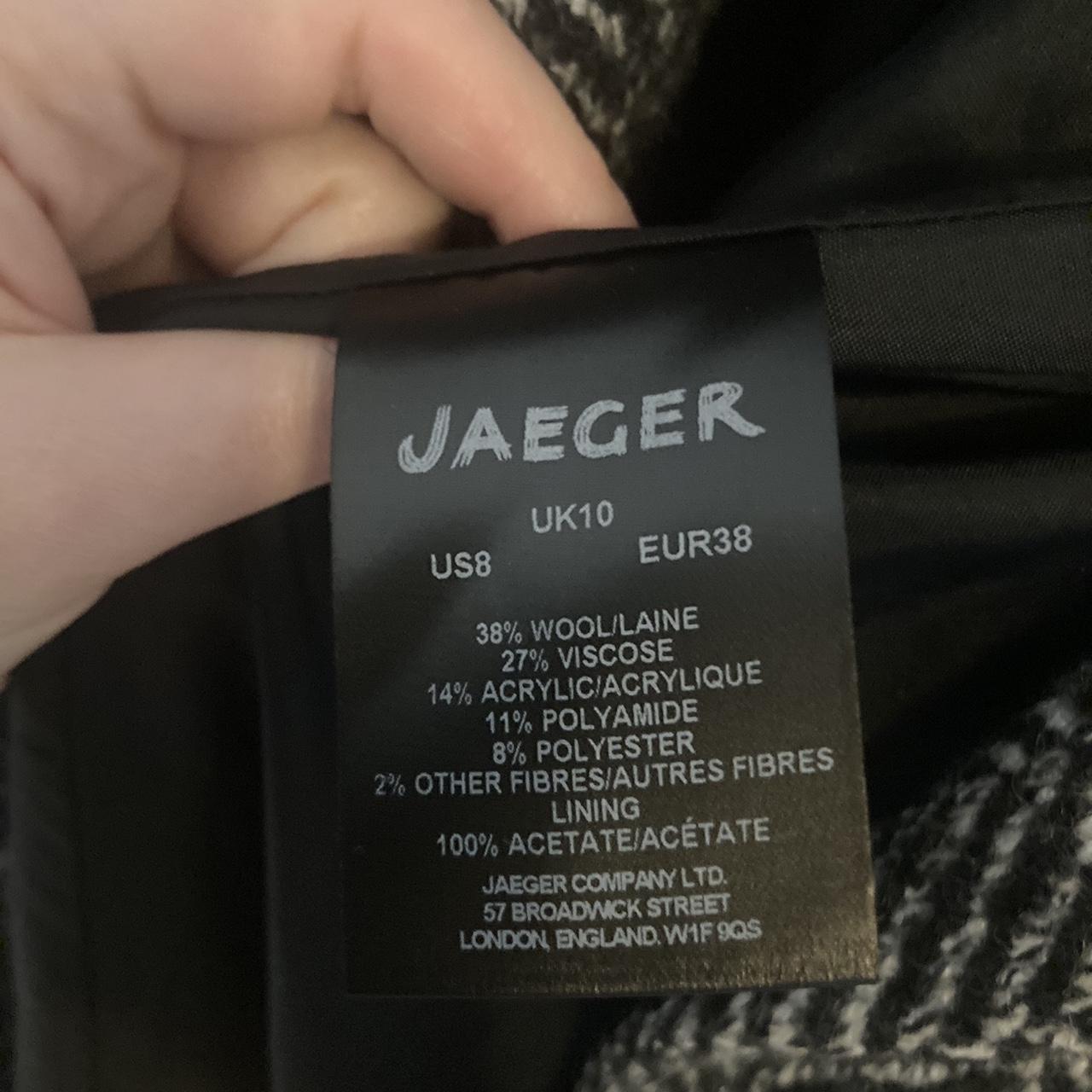 Jaeger herringbone coat, black and white. Wool... Depop