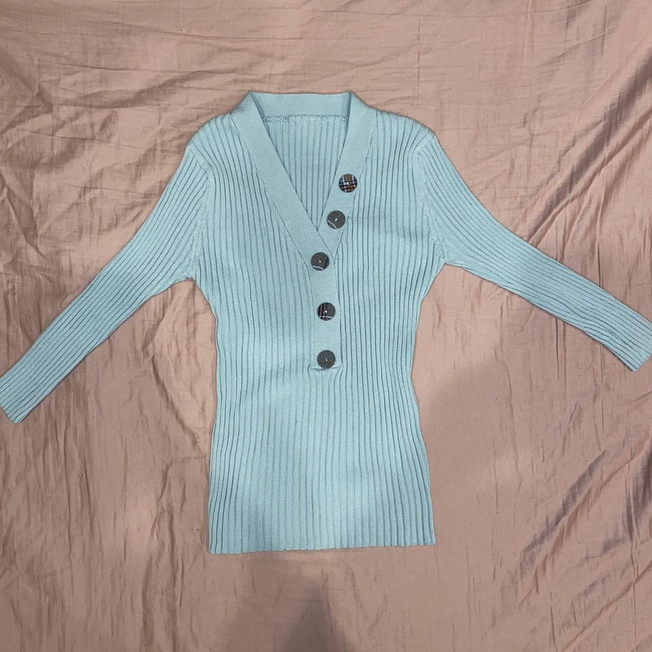 Mint school girl top cardigan Light blue fitted... Depop
