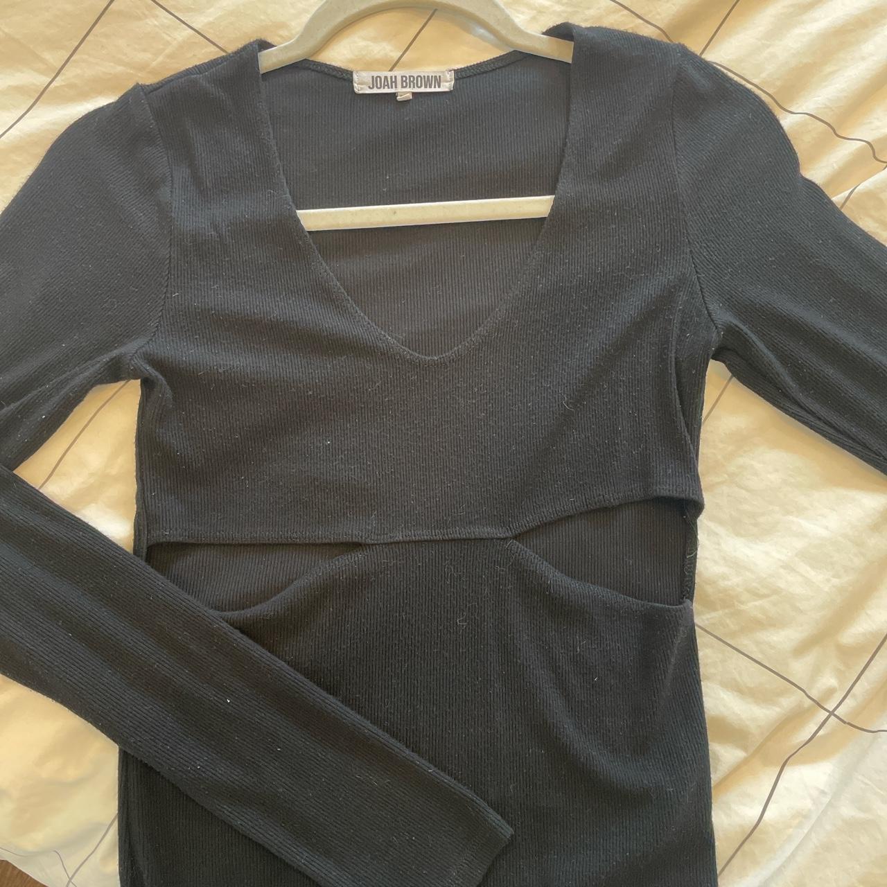 JOAH BROWN (S/M) - Cut out long sleeve top.... - Depop