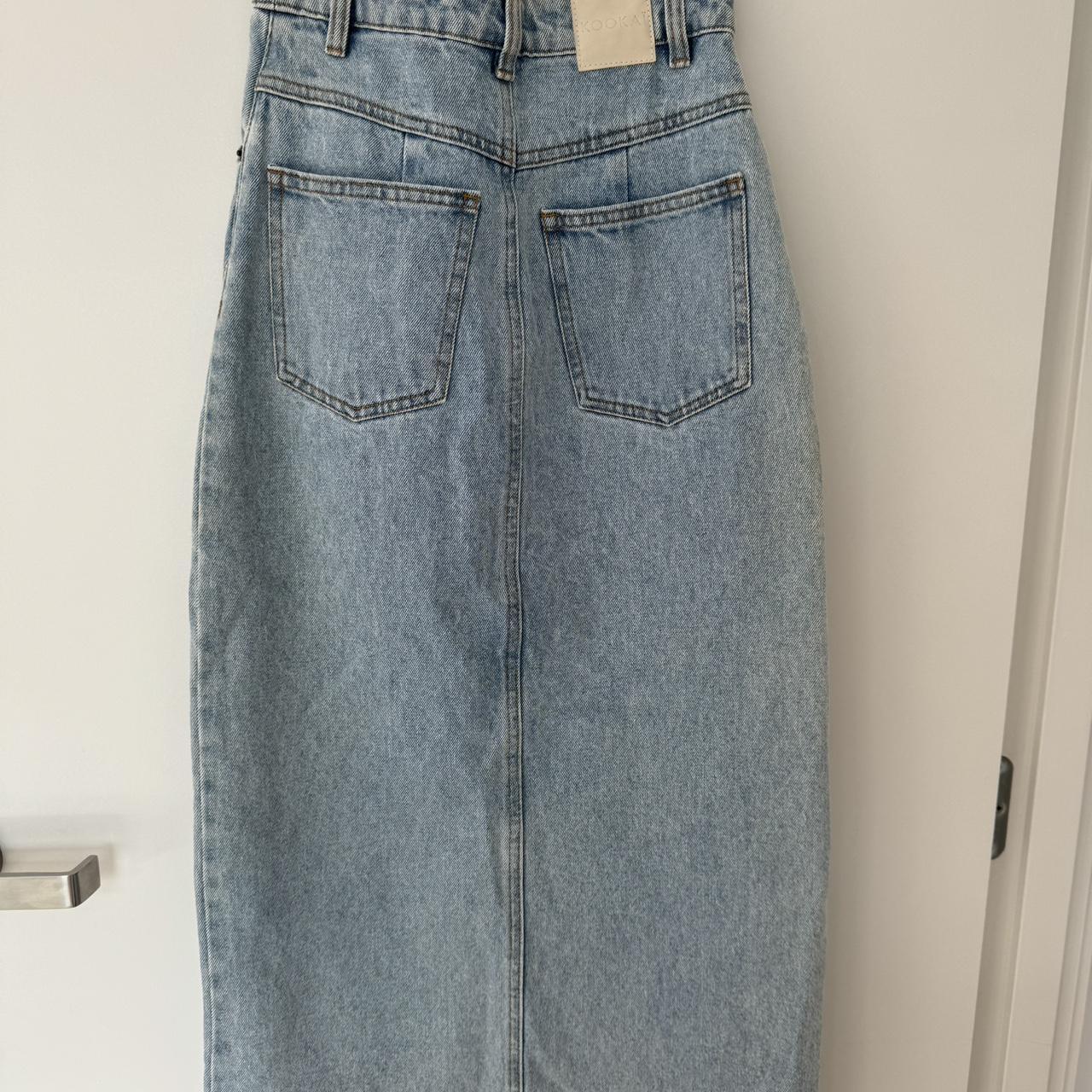 KOOKAÏ denim midi skirt size 34 worn once. Depop