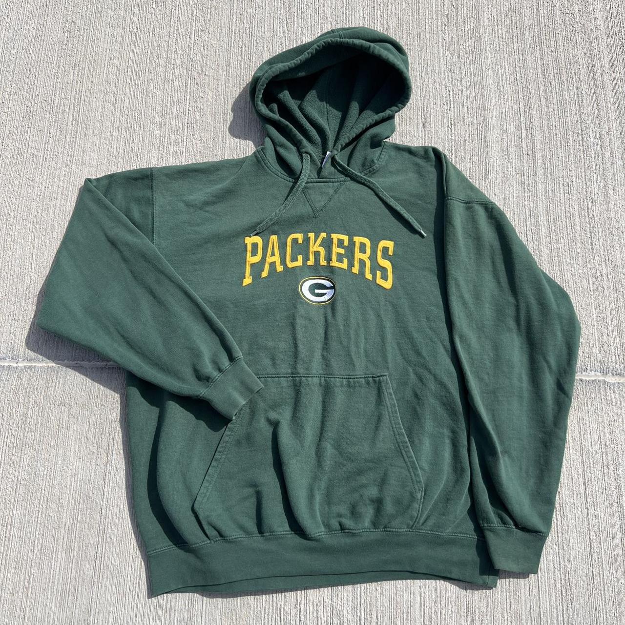 NFL Men's Green and Yellow Hoodie | Depop