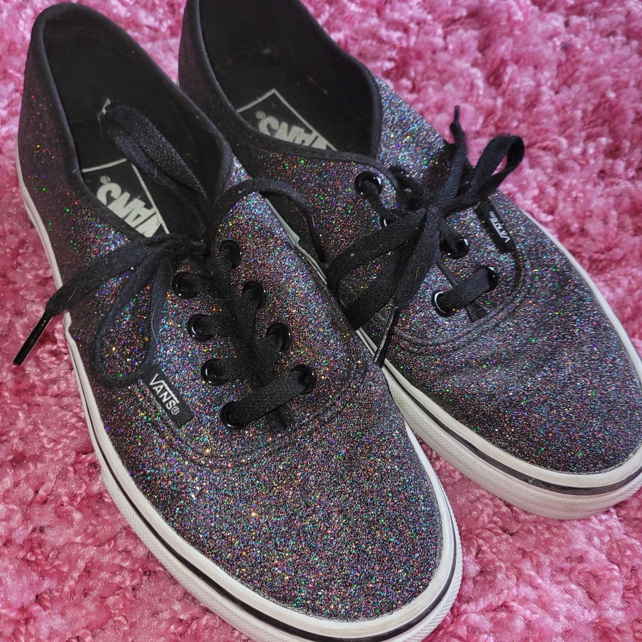 VANS AUTHENTIC GLITTER Rainbow Black. Depop