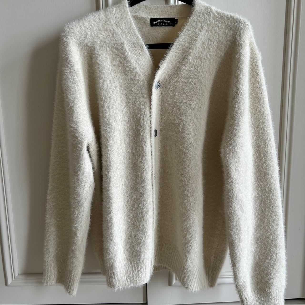 Men’s cream knitted cardigan jacket - Brand new... - Depop