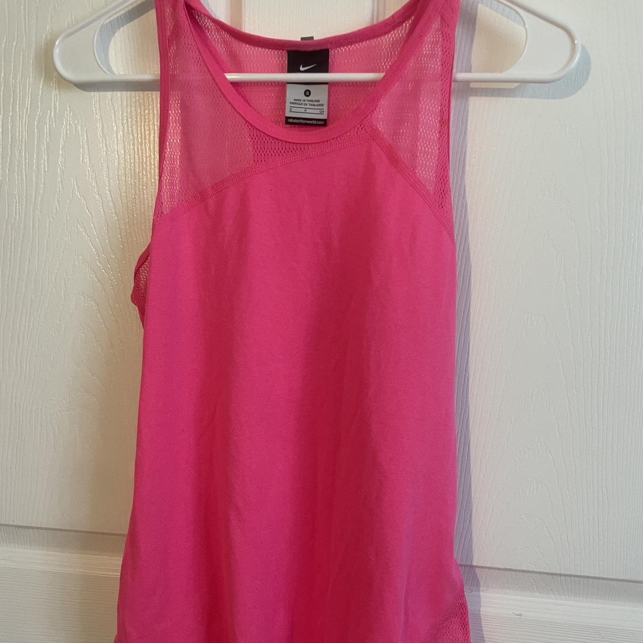 hot pink Nike racer back tank top - Depop