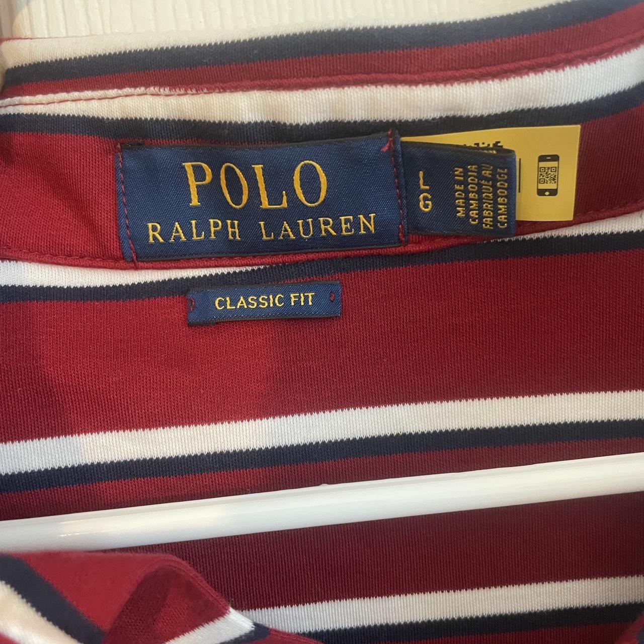 Red and White Striped Polo Ralph Lauren new with... - Depop