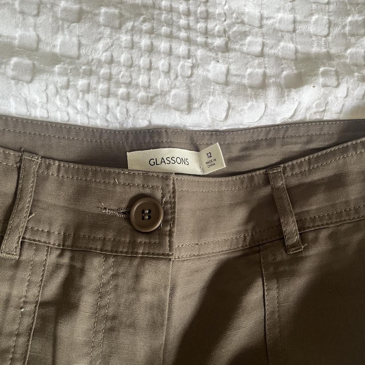 glassons brown cargo pants size 12 lightweight &... Depop