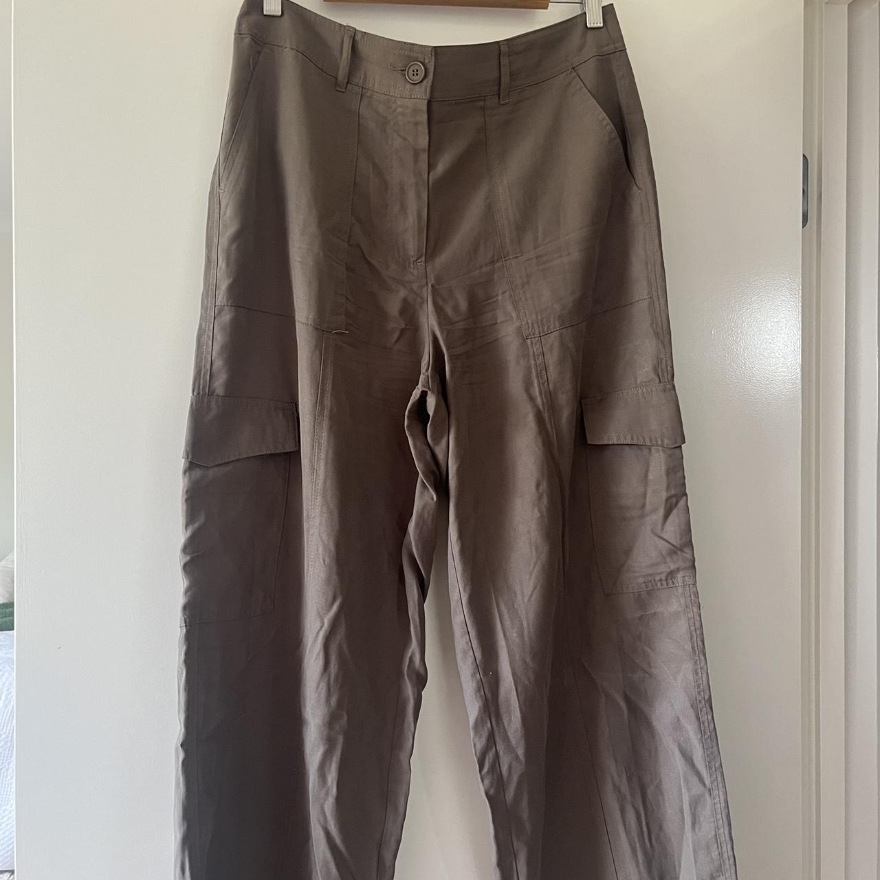 glassons brown cargo pants size 12 lightweight &... Depop