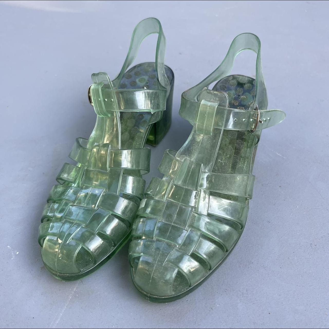 Vintage platform heel green jellies. So freaking... - Depop