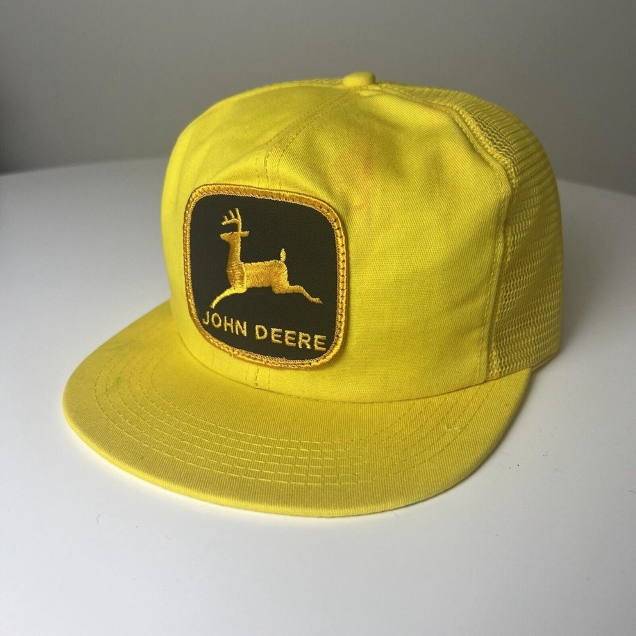 John Deere Men's Yellow and Black Hat | Depop