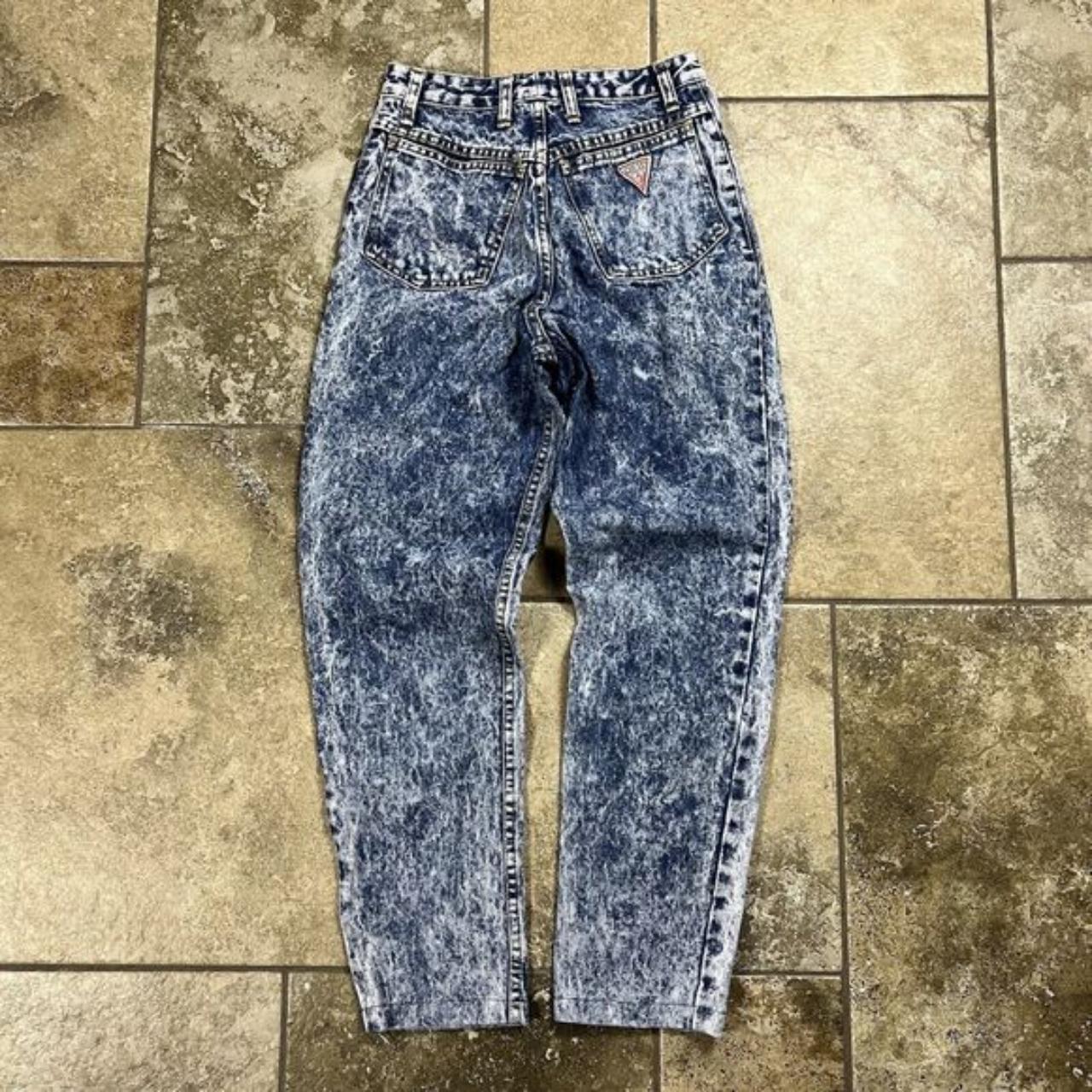 Vintage 80s Guess Jeans Women 26x27 Blue Acid Wash... - Depop