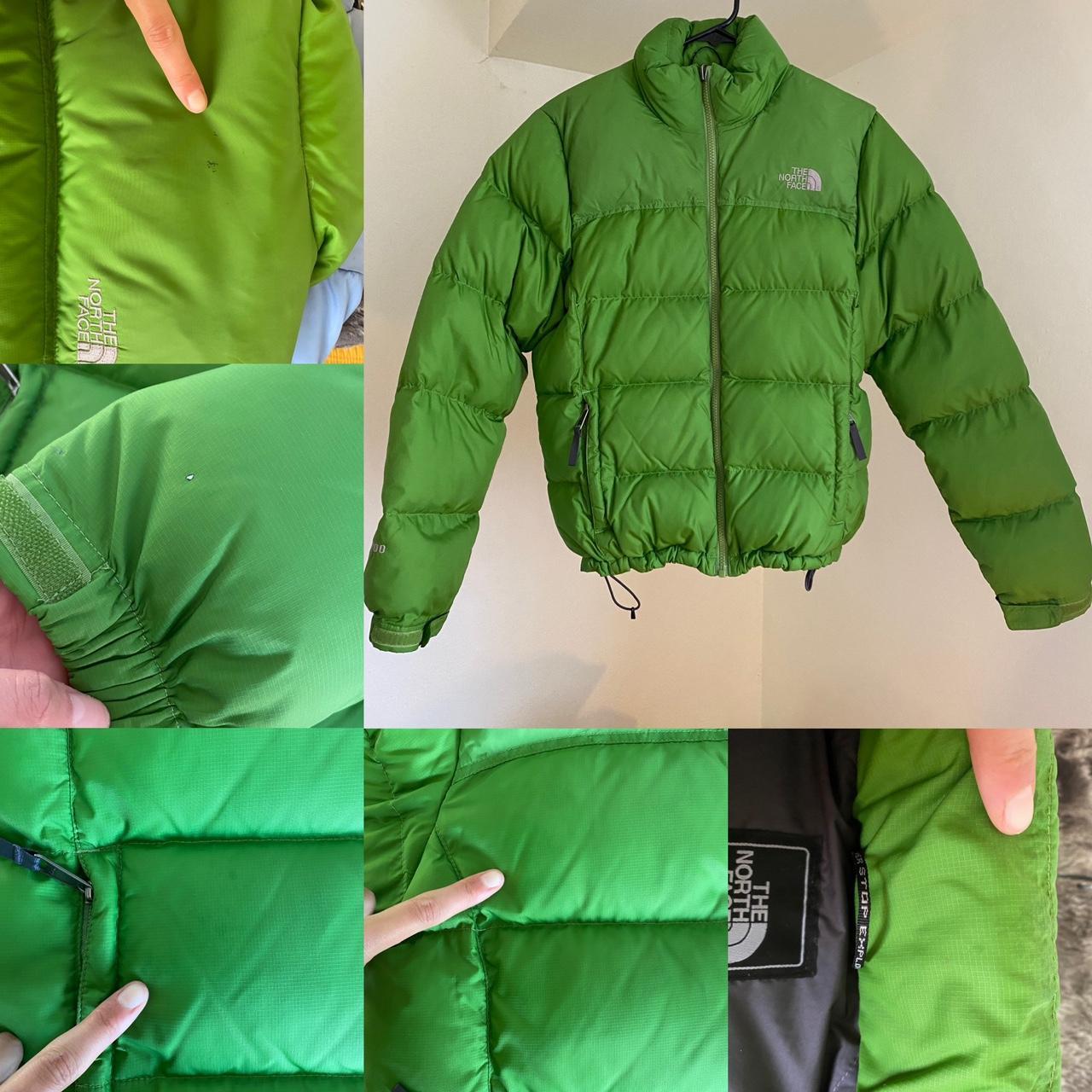 The North face Nuptse puffer jacket in a lime green... Depop