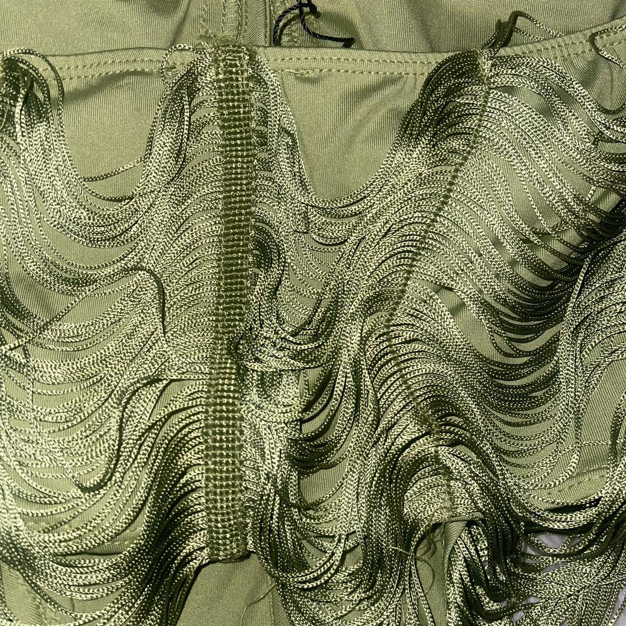 Pretty little thing green corset Fringe corset... - Depop