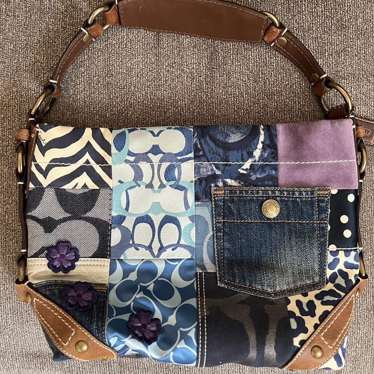 purple and blue coach purse