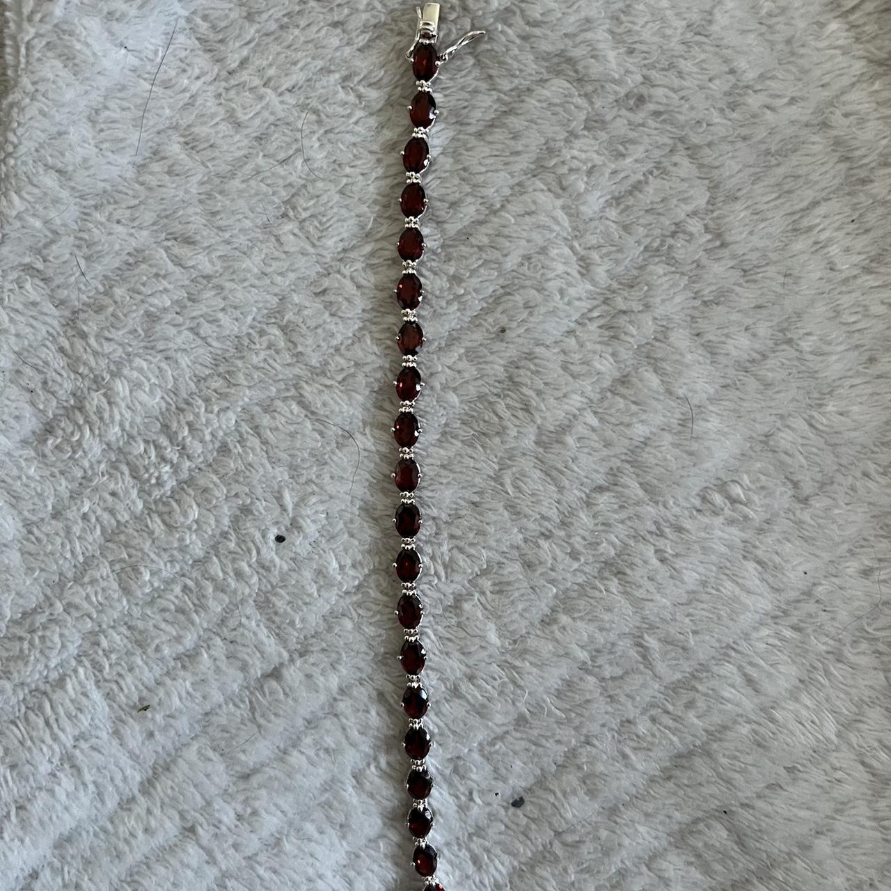 QVC Ruby & Cubic Zirconia Tennis Style Bracelet... Depop
