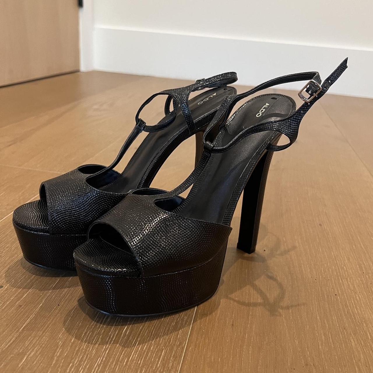 Aldo black shiny high heels. Size 41 #aldo #aldoheels - Depop