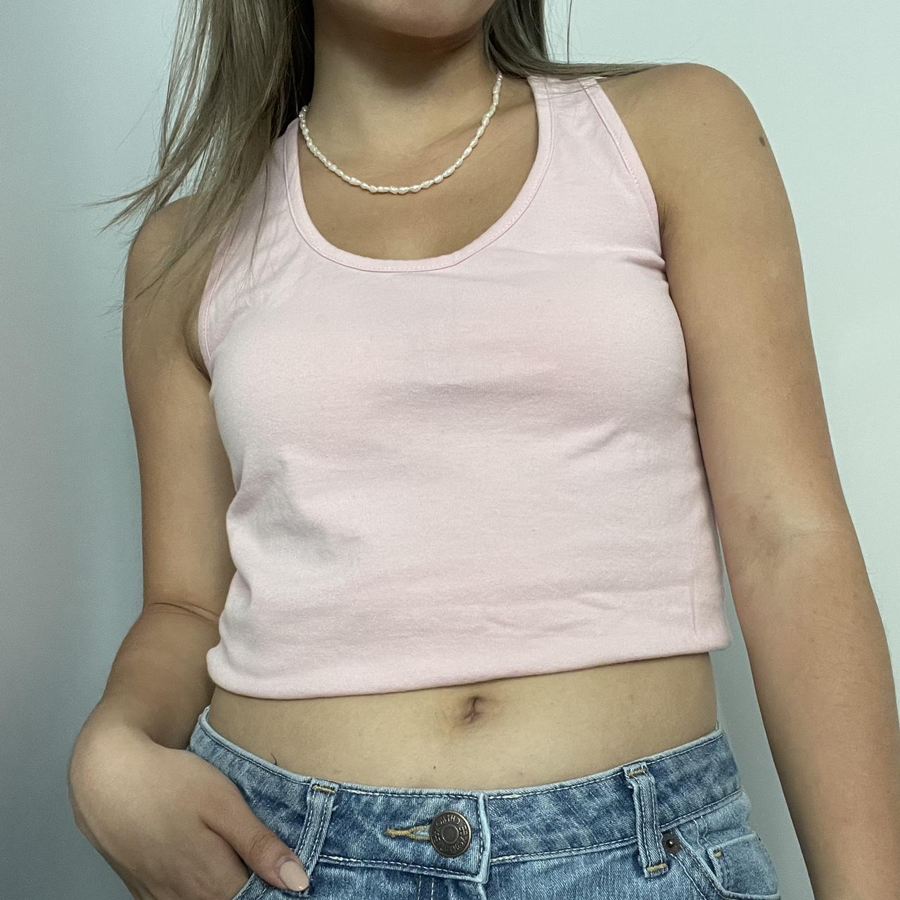 Y2K Cropped Tank Top (Pink)