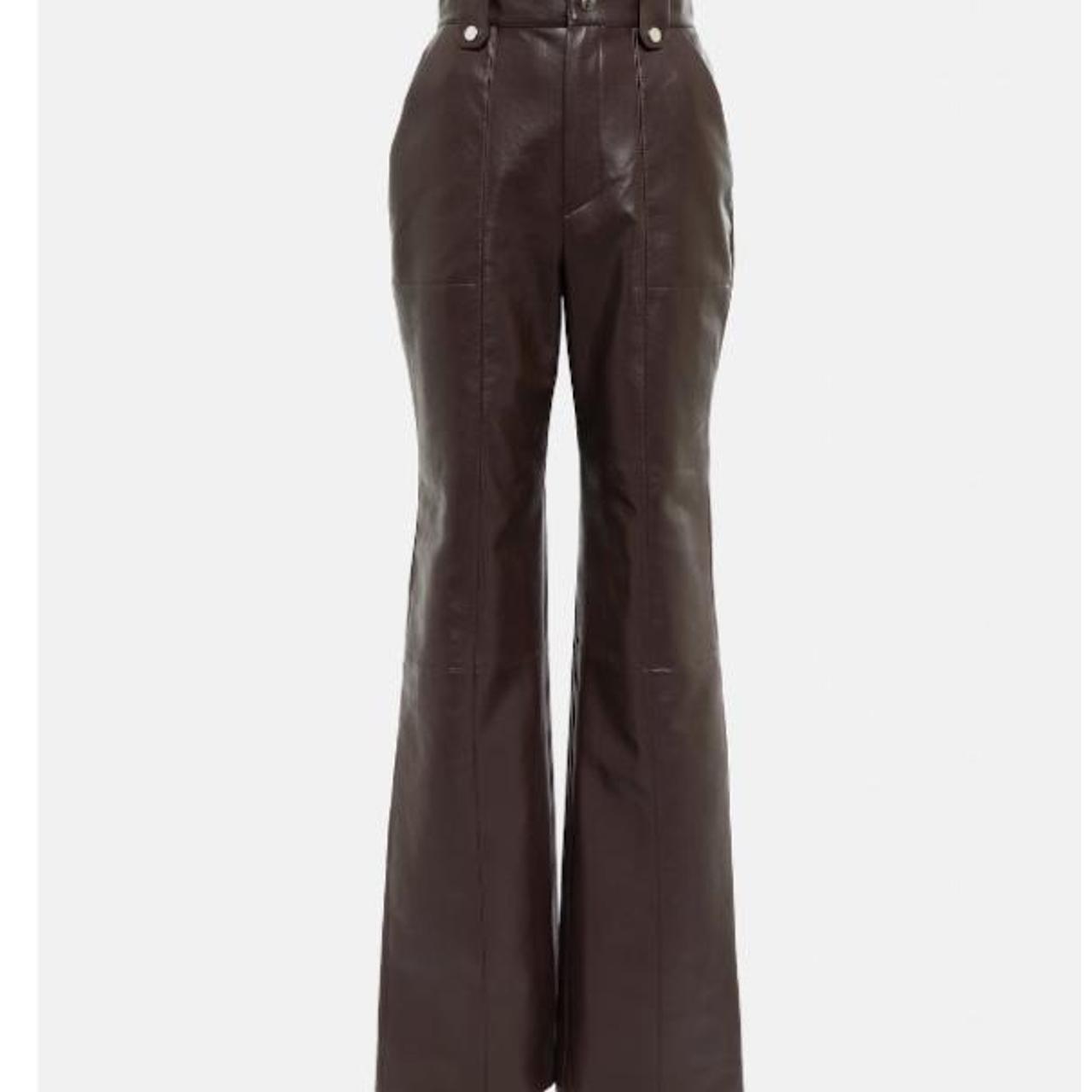 bootcut leather trousers