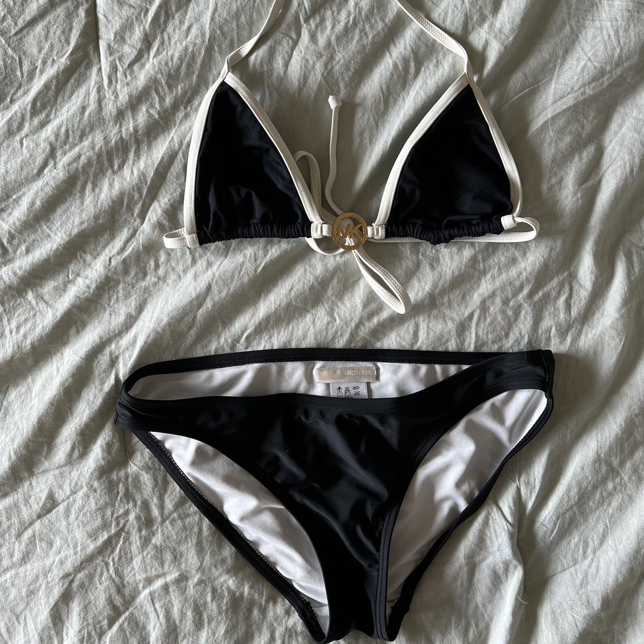 Michael Kors Women's Black and White Bikinis-and-tankini-sets | Depop