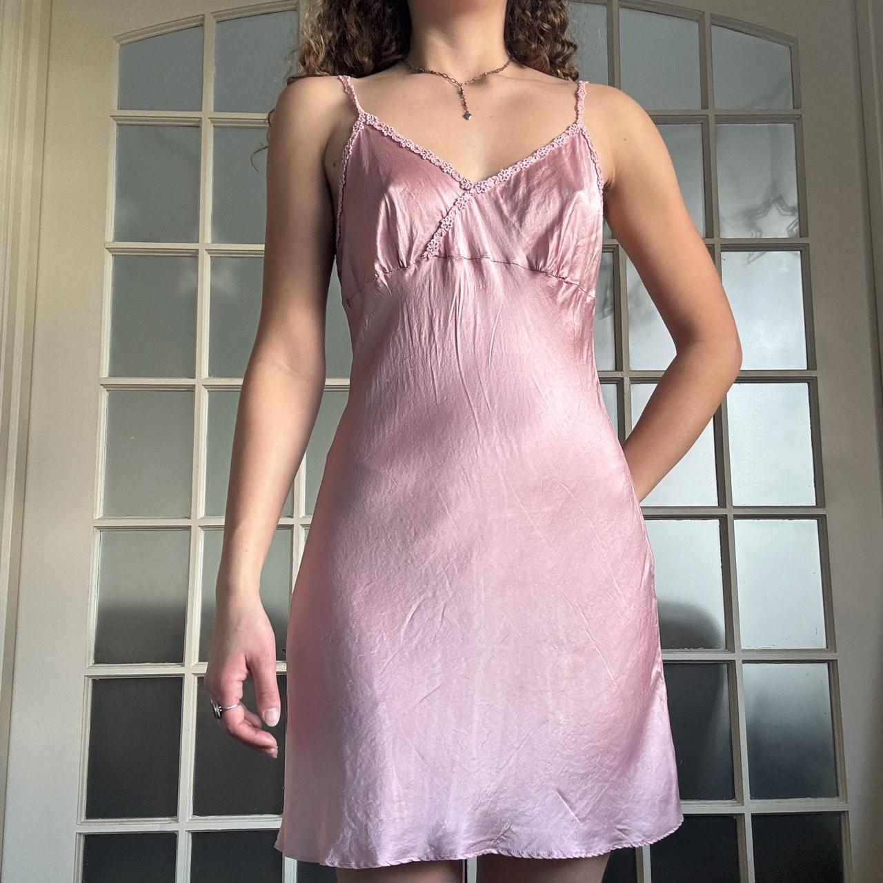 Light pink outlet silk slip dress