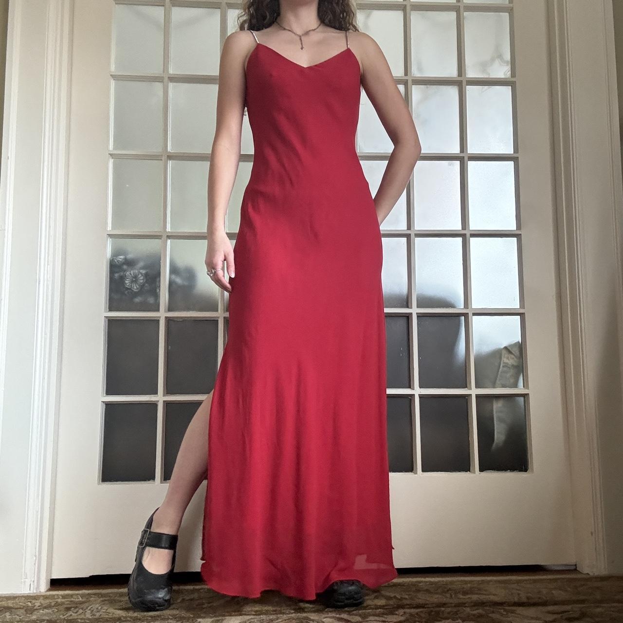 90s vintage bias cut low back prom dress