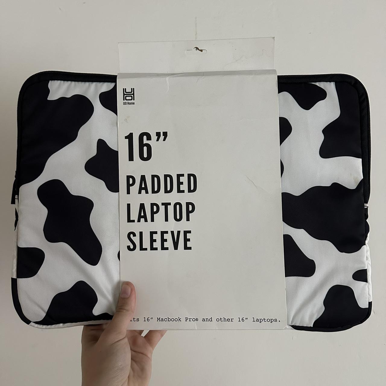 Urban Outfitters 16” Cow Print Padded Laptop Sleeve.... Depop