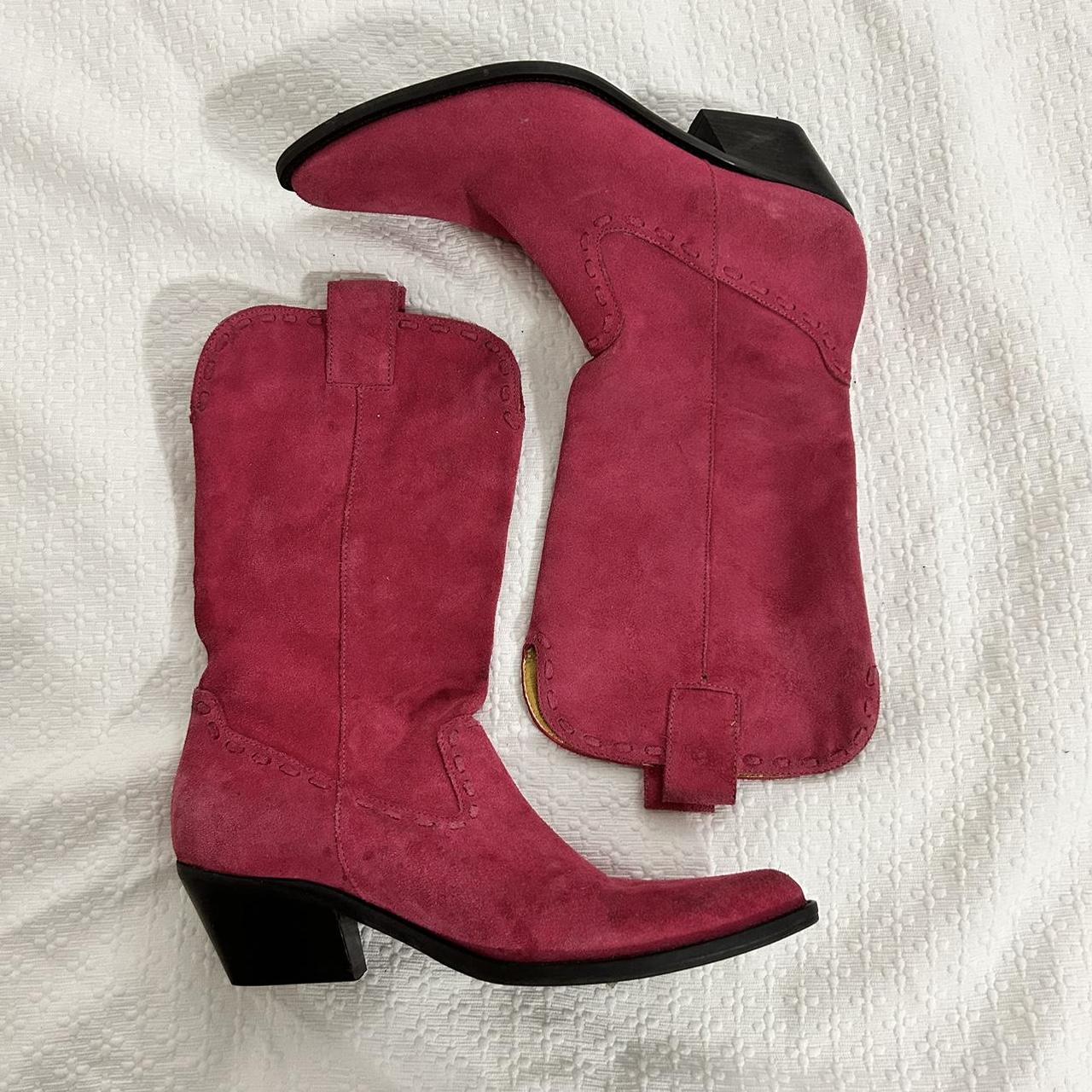gianni bini pink cowgirl boots great condition on... - Depop