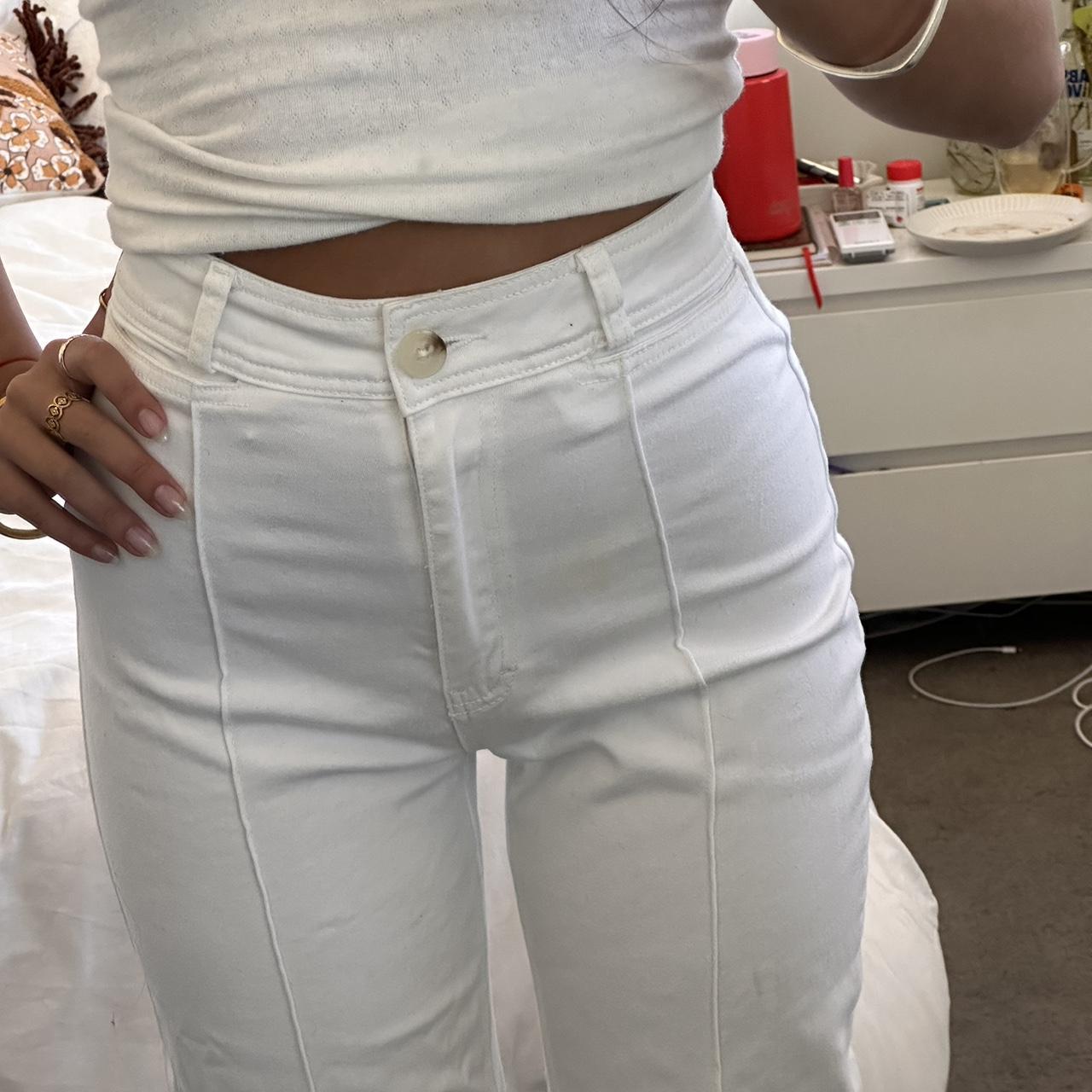 white high rise glassons dress pants well loved but... - Depop