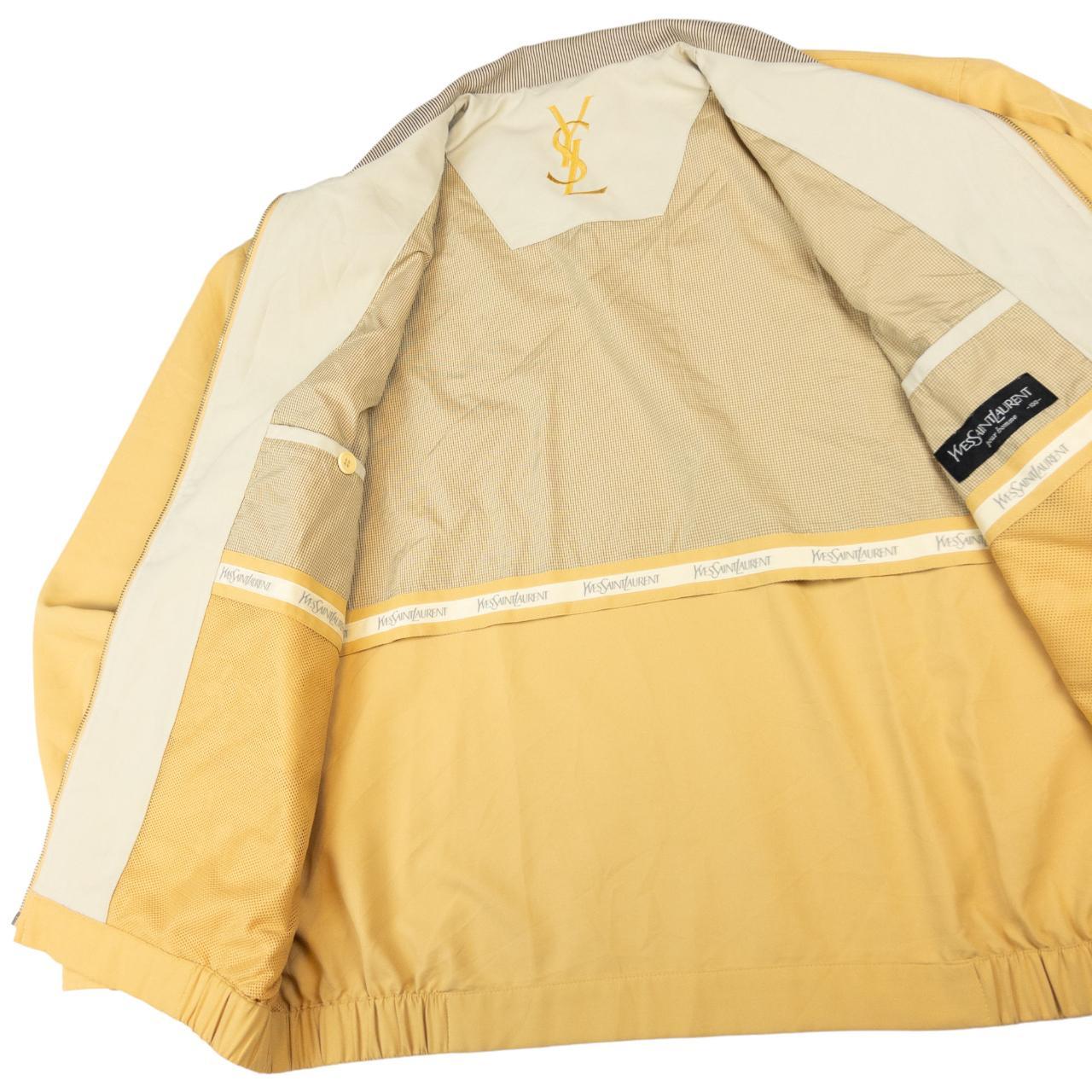 YSL ライトイエローナイロンジャケット Vintage YSL Yves Saint Laurent Harrington Jacket | Depop